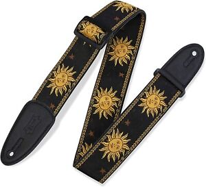 Levy's Leathers MPJG-SUN-BLK 2" Jacquard Weave Guitar Strap with Sun Pattern