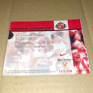 2002/2003 PREMIERSHIP ORIGINAL TICKET STUB..SUNDERLAND V LEEDS UNITED - Picture 1 of 2