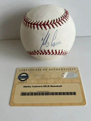 MELKY CABRERA New York Yankees SIGNED RAWLINGS OML BASEBALL AUTOGRAPH STEINER - Image 1 of 3