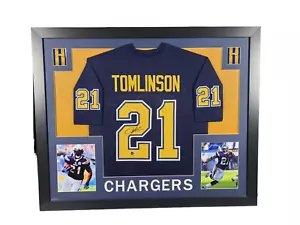 LADAINIAN TOMLINSON Chargers Signed Framed Jersey 35x43 Authentic COA Beckett - Picture 1 of 2