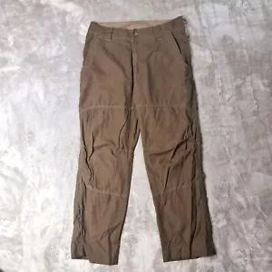 Kathmandu Size S Brown Cotton Blend Belted Tapered Straight Leg Pants - Picture 1 of 16
