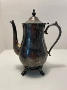 Vtg International Silver Company Silver Plated Tea Coffee Pot Unpolished 10" T - Picture 1 of 12