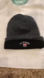 U.S. Polo Assn. Logo 1890 black Reversible Beanie Cap Hat (B3) - Picture 1 of 3