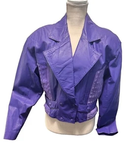 Vintage CHIA Purple Leather Jacket & Skirt Set – 80s/90s - Women's Size S - Picture 1 of 14