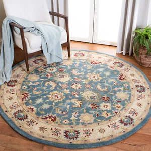 Safavieh Antiquity BLUE / BEIGE 6' X 6' Round Area Rug - AT15A-6R - Picture 1 of 3
