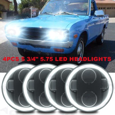 4 peças para Datsun 620 Pickup 1972-1974 DOT 5-3/4 5,75" polegadas faróis de LED com DRL - Imagem 1 de 4