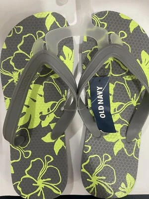 Boys Youth 3-4 Old Navy Flip Flops Hawaiian Print - Image 1 of 2