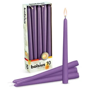 Bolsius Purple Unscented Taper Candles - 10" Wedding Candles 1 Pack - Picture 1 of 6
