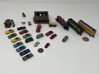 3 Bachmann Train Cars Plus Cars, Barn, Out House And Bed Bugs Cars