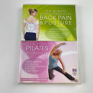 Ten Minute Workouts For Back Pain & Posture + Quick Results Pilates DVD R4 - Picture 1 of 3