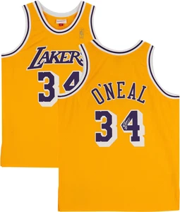Shaquille O\\\'Neal LA Lakers Signed Mitchell & Ness 1996 - 1997 Gold Jersey - Picture 1 of 6