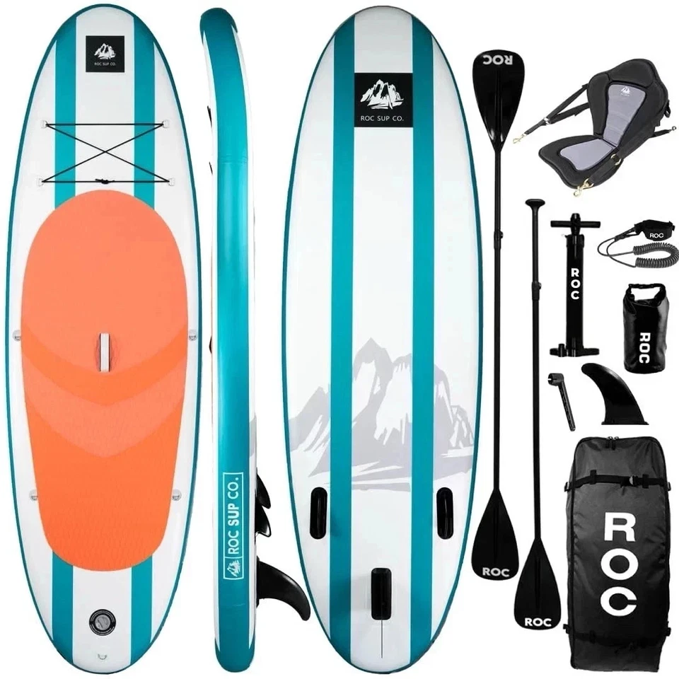 ROC Inflatable Stand Up Paddle Boards with Premium SUP Paddle & Aqua Kayak Seat - Image 1 of 4