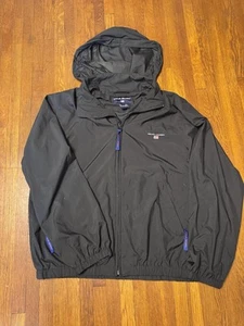 Ralph Lauren Polo Sport Jacket Mens Large Black Zip Up Logo Y2K Vtg Windbreaker - Picture 1 of 13