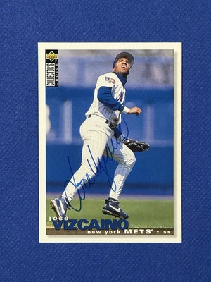 Jose Vizcaino autographed baseball card Mets 1995 Upper Deck #316 Signed Auto - Image 1 of 2