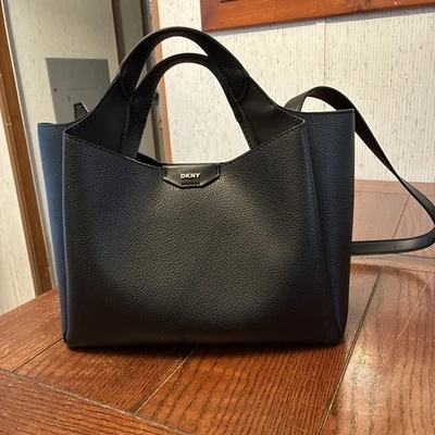 DKNY Black Top Handle Tote Purse Willa Satchels Bag - Image 1 of 4