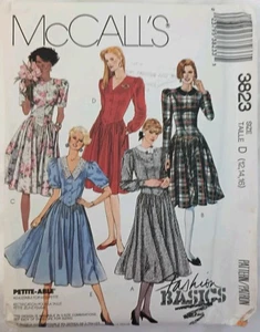 McCalls 3823 Misses Dropwaist Dress  Variation Sz 12,14,16 Uncut Sew Pattern 80s - Picture 1 of 4