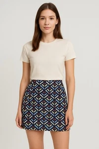 ZARA Trafaluc Minirock mit geometrischem Muster - Größe L - Bild 1 von 7