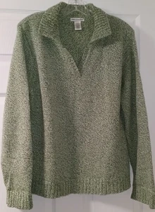 Suéter para mujer Rebecca Malone tejido con cable verde talla grande - Imagen 1 de 4