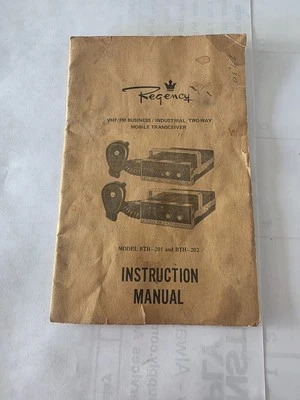 Regency Transceiver Model BTH-201 and BTH-202 Instruction Manual - Image 1 of 4