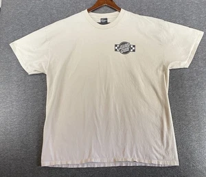 Santa Cruz Men's 2XL Short Sleeve Crew Neck T-Shirt Cream Black White Logo - Picture 1 of 15