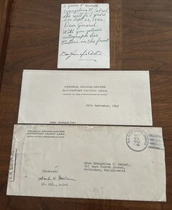 Fotografía firmada por el general Douglas MacArthur 1942+ sobre del cuartel general - Imagen 1 de 10