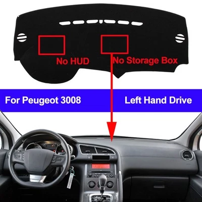 Leather Car Dash Mat Dashboard Cover For Peugeot 3008 2013- 2015 2016 2017 2018 - Image 1 of 4
