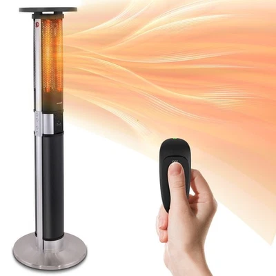 SereneLife Electric Patio Heater Tower w/Remote Control, IP24 Approved, 1500W - Image 1 of 4