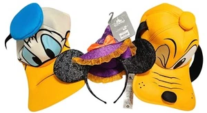 Disney Parks Pluto + Donald Duck With Bills + Halloween Hocus Pocus Light Up Hat - Picture 1 of 3