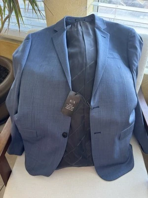 Armani ExchangeModern Fit Flat Front Textured Solid 2-Piece Suit - Image 1 of 4