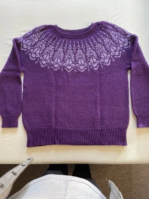 Selbst Gestrickter Pullover Lila Gr. M -L Damen - Bild 1 von 2