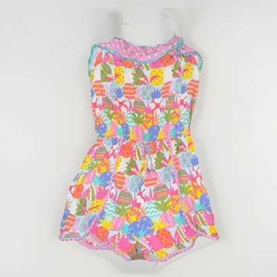 Girls Matilda Jane Pink Pineapple Princess Romper Jumpsuit Sz 12 Multi Color - Image 1 of 4