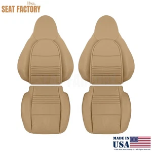 1998-2005 For Porsche 911 Front Replacement Seat Covers - Leather Savanna Beige - Picture 1 of 10