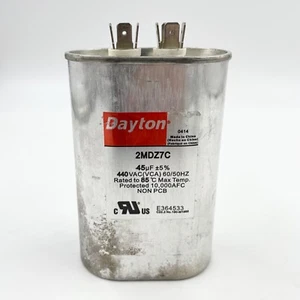 Dayton 2MDZ7C 45MFD 440VAC Oval Type 2 Motor Run Capacitor - Picture 1 of 1