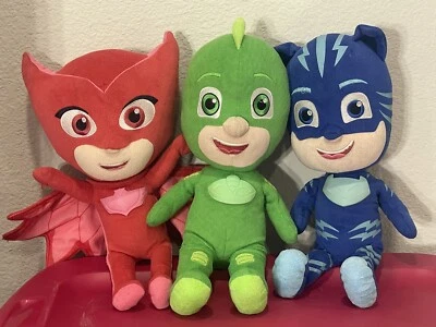 PJ Masks HÉROE LOTE 3 felpa parlante gecko gato niño búho 16” solo juega SIN PROBAR Foto 1 de 4