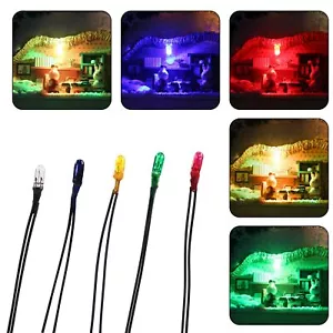 100pcs 3mm 12V Grain of Wheat Bulbs Wired Mixed Color R\Y\B\G\W MP18125M - Picture 1 of 6