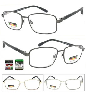 Square Metal Frame Progressive Multi Focus 3 Strengths in 1 Reading Glasses - Picture 1 of 12