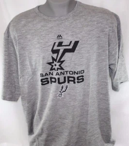 NEW Mens MAJESTIC NBA San Antonio Spurs Grey Big & Tall Basketball Tee T Shirt - Picture 1 of 2