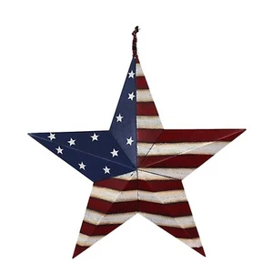 4. Juli Americana patriotisches Wanddekor amerikanische Flagge Scheune Metall 3D Stern - Bild 1 von 6