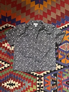 1980's Alfred Dunner All Over Print Geometric Polka Dot Button Up Blouse xl mod - Picture 1 of 6
