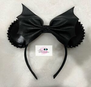 Gothic Spikes Minnie Ears Headband,  Punk Mouse Ears, Bat Halloween Ears