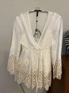 Neu mit Etikett BCBG MAXAZRIA OBERTEIL MIT ÜBERBACKENEM BESTICKTEM KORDELZUG Größe S $ 248 - Bild 1 von 11