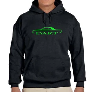 1967 1968 1969 1970 Dart Black Hoodie Sweatshirt FREE SHIP - Picture 1 of 7