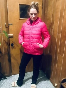Nordstrom Hot Pink Puffer Jacket 14-16 Juniors - Picture 1 of 6