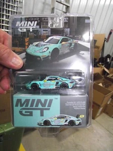 Mini GT 1/64 Porsche 911 GT3R #28 aqua NIB - Picture 1 of 1