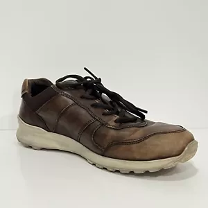 ECCO CS20 Premium Perforated Trainer Casual Sneaker Men's Size 9 Brown Leather - Picture 1 of 10