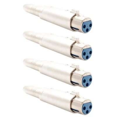 4 Pcs XLR 3-Pin Female to 6.35mm 1/4" Stereo Female Microphone Adapter Connector - Image 1 of 4