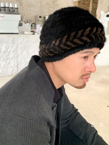 Herren Echt Nerz Pelzmütze Beanie Mütze Kopfbedeckung Freizeit Reisen Ski Winter Warm - Bild 1 von 11