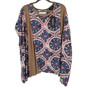 GiGiO Womens Multicolor Bohemian Print poncho Top tunic size medium new - Picture 1 of 16