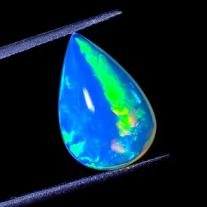 Natürlicher weißer äthiopischer Opal Birnenform Cabochon loser Edelstein 4,5 kt 16 x 11 x 6 mm - Bild 1 von 3