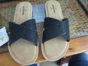 Neu Active Pro Black Bling Slipper, Sandale Pantolette, biegsam - Größe S (5-6) - Bild 1 von 7